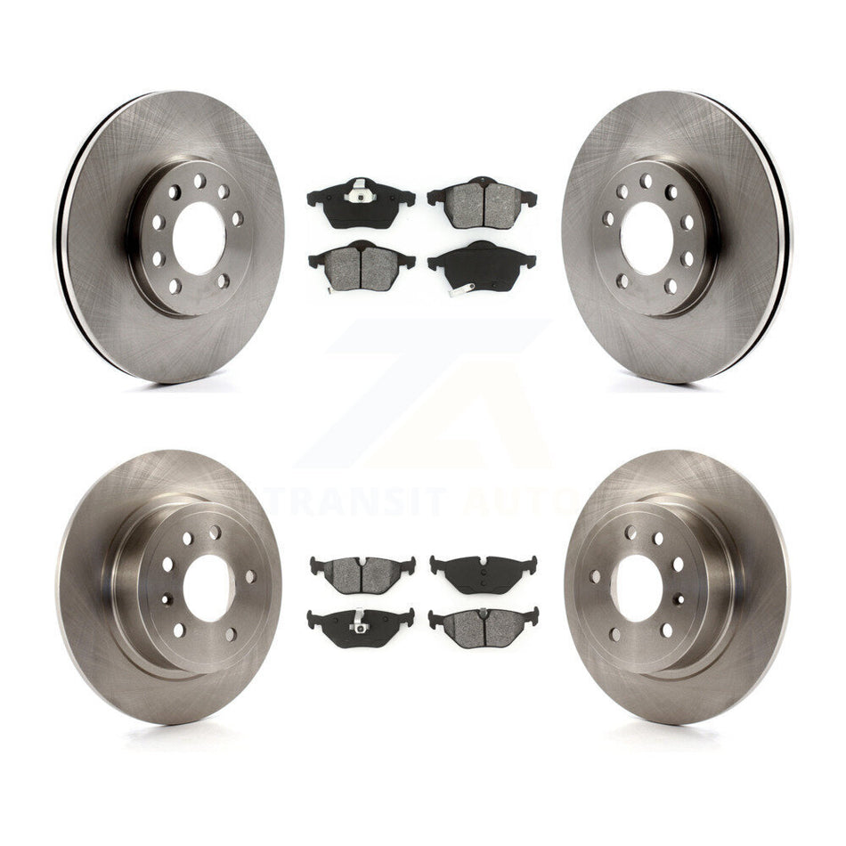 Front Rear Disc Brake Rotors And Semi-Metallic Pads Kit For Saab 9-5 K8S-101096
