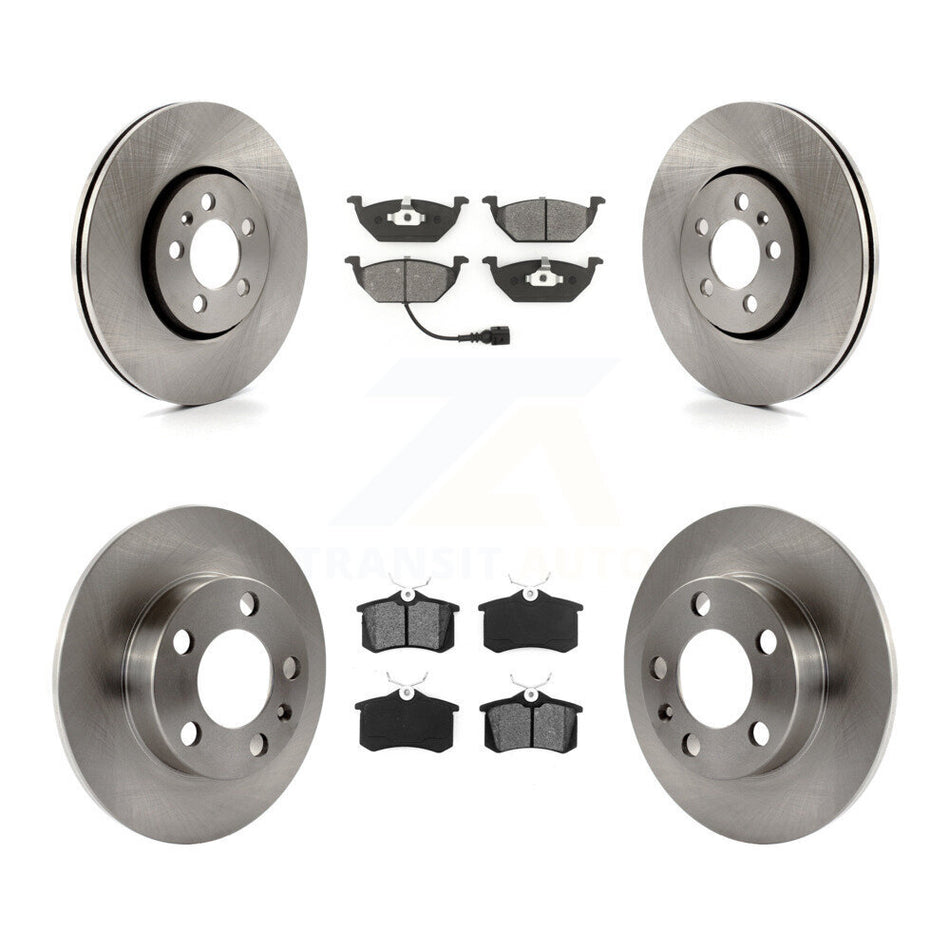 Front Rear Disc Brake Rotors And Semi-Metallic Pads Kit For 2000-2001 Volkswagen Golf 2.0L With 288mm Diameter Rotor K8S-101126