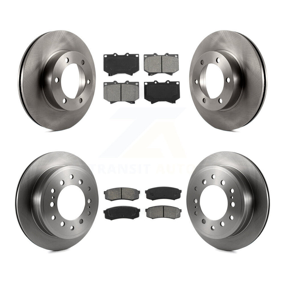 Front Rear Disc Brake Rotors And Semi-Metallic Pads Kit For 2001-2003 Toyota Sequoia 4.7" Plate Length K8S-101131