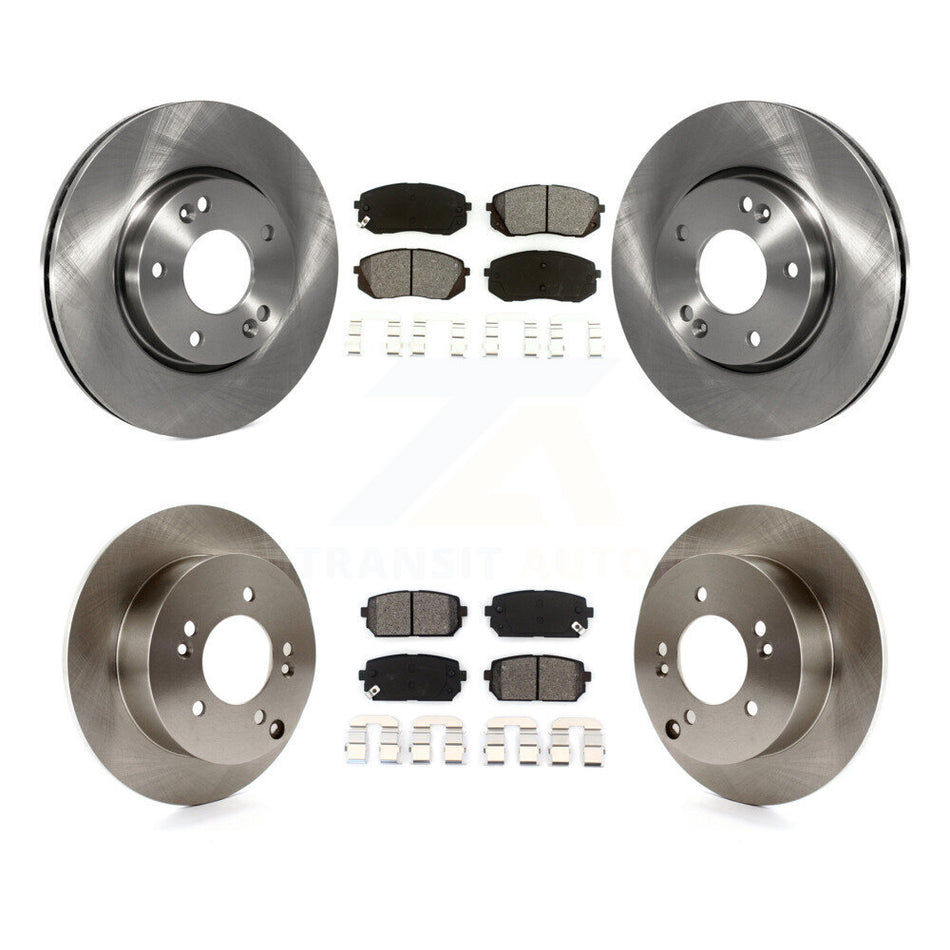 Front Rear Disc Brake Rotors And Semi-Metallic Pads Kit For 2010-2012 Kia Rondo K8S-101173