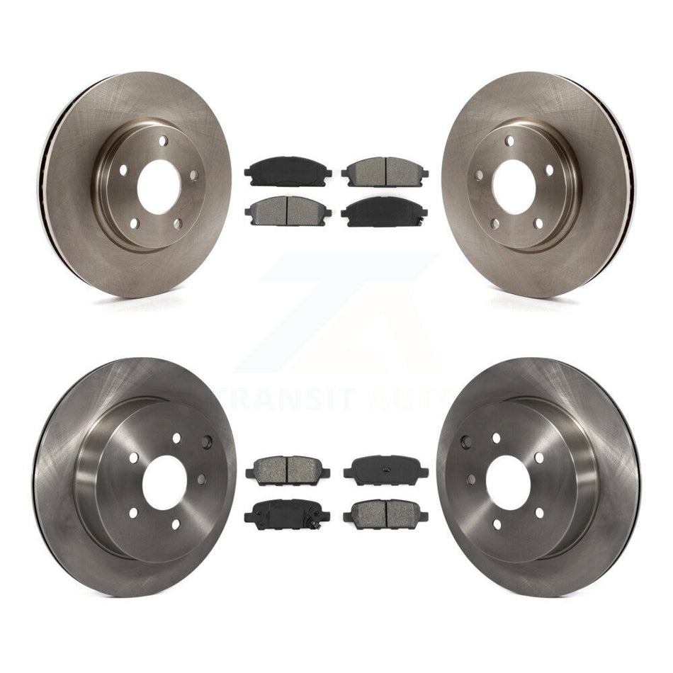 Front Rear Disc Brake Rotors And Semi-Metallic Pads Kit For 2004-2009 Nissan Quest K8S-101195