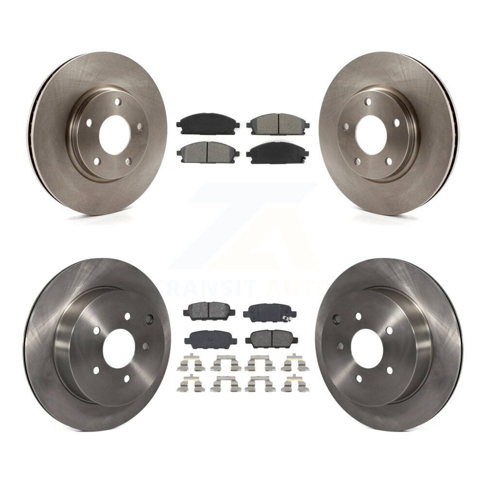 Front Rear Disc Brake Rotors And Semi-Metallic Pads Kit For 2004-2009 Nissan Quest K8S-101195