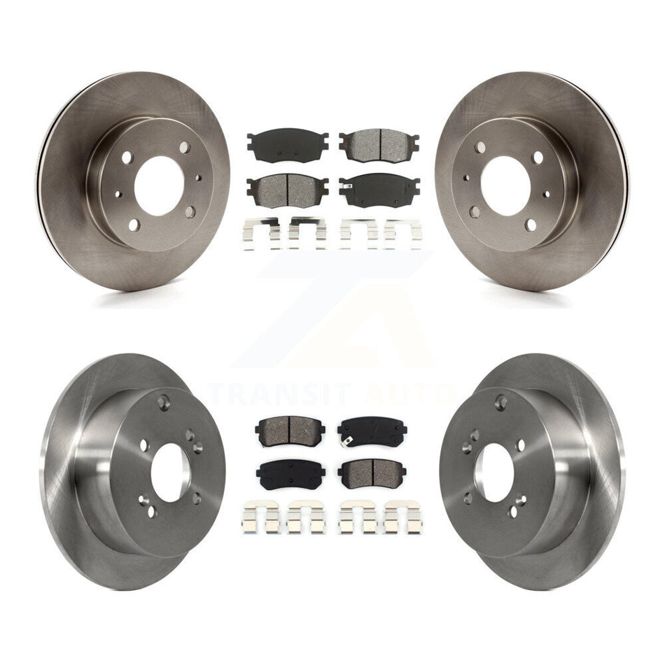 Front Rear Disc Brake Rotors And Semi-Metallic Pads Kit For 2006 Hyundai Accent Hatchback K8S-101216