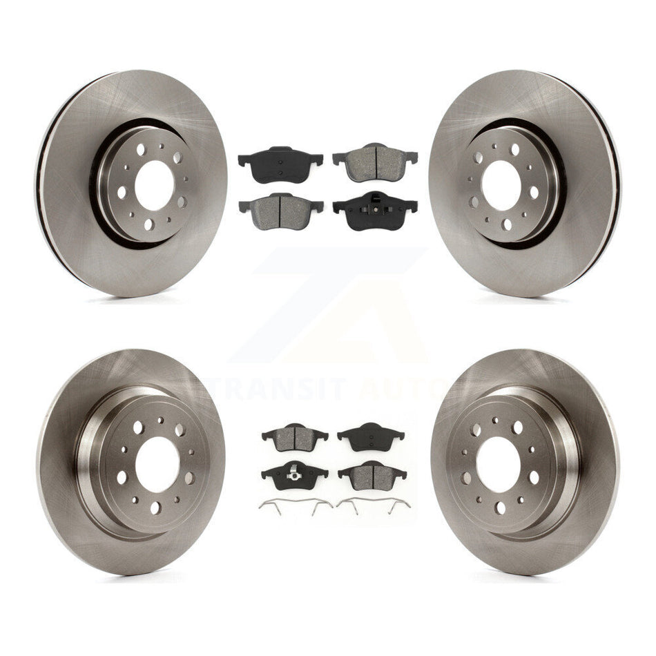 Front Rear Disc Brake Rotors And Semi-Metallic Pads Kit For 2008 Volvo S60 With 316mm Diameter Rotor K8S-101230