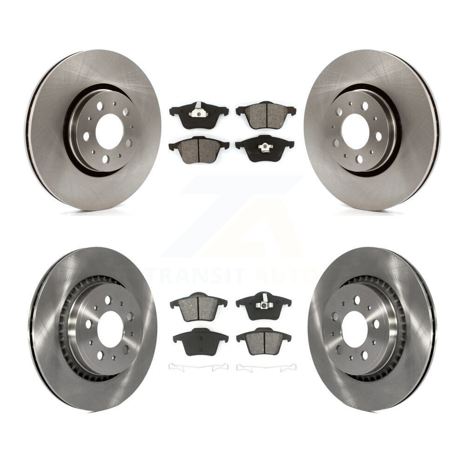 Front Rear Disc Brake Rotors And Semi-Metallic Pads Kit For 2003-2014 Volvo XC90 With 316mm Diameter Rotor K8S-101231