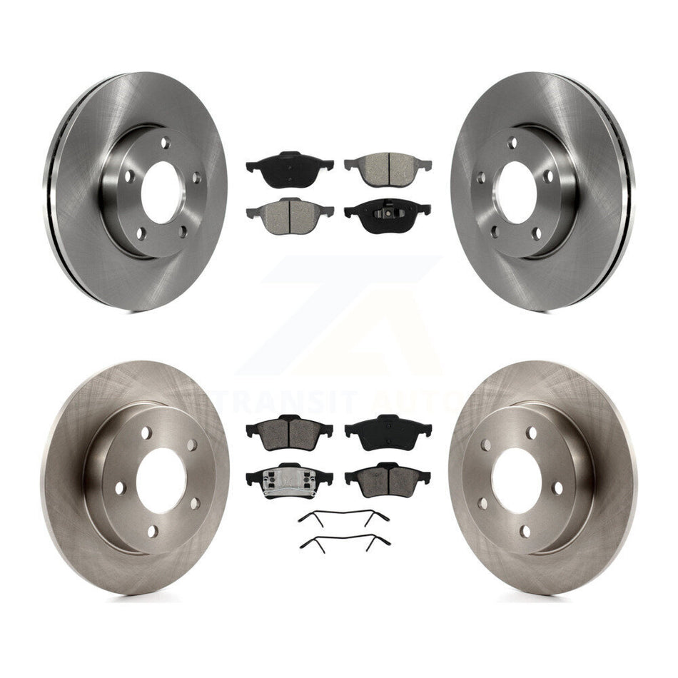 Front Rear Disc Brake Rotors And Semi-Metallic Pads Kit For 2004-2005 Mazda 3 2.0L K8S-101243