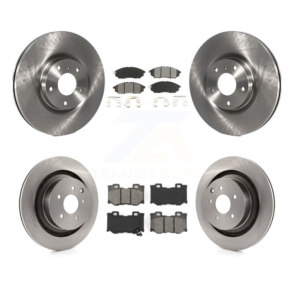 Front Rear Brake Rotor And Semi-Metallic Pad Kit For Nissan 370Z With Dual Piston Caliper K8S-101247