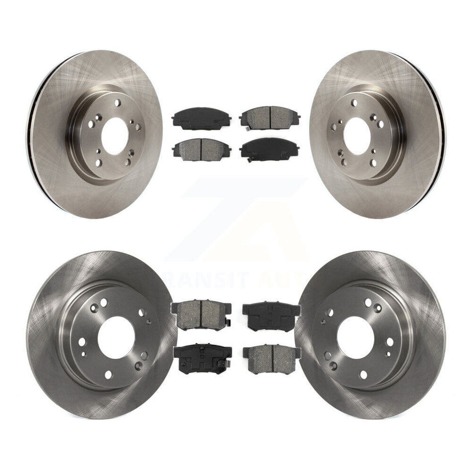 Front Rear Disc Brake Rotors And Semi-Metallic Pads Kit For Honda Civic Acura CSX K8S-101250