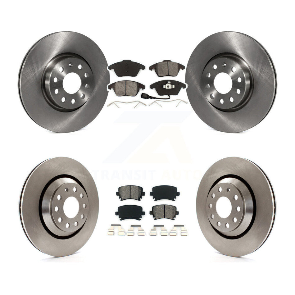 Front Rear Disc Brake Rotors And Semi-Metallic Pads Kit For 2009-2010 Volkswagen Passat CC With 312mm Diameter Rotor K8S-101275