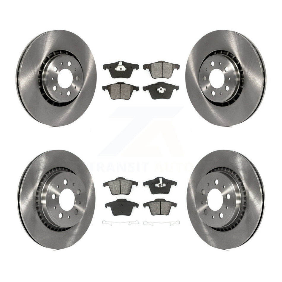 Front Rear Disc Brake Rotors And Semi-Metallic Pads Kit For 2003-2014 Volvo XC90 With 336mm Diameter Rotor K8S-101288