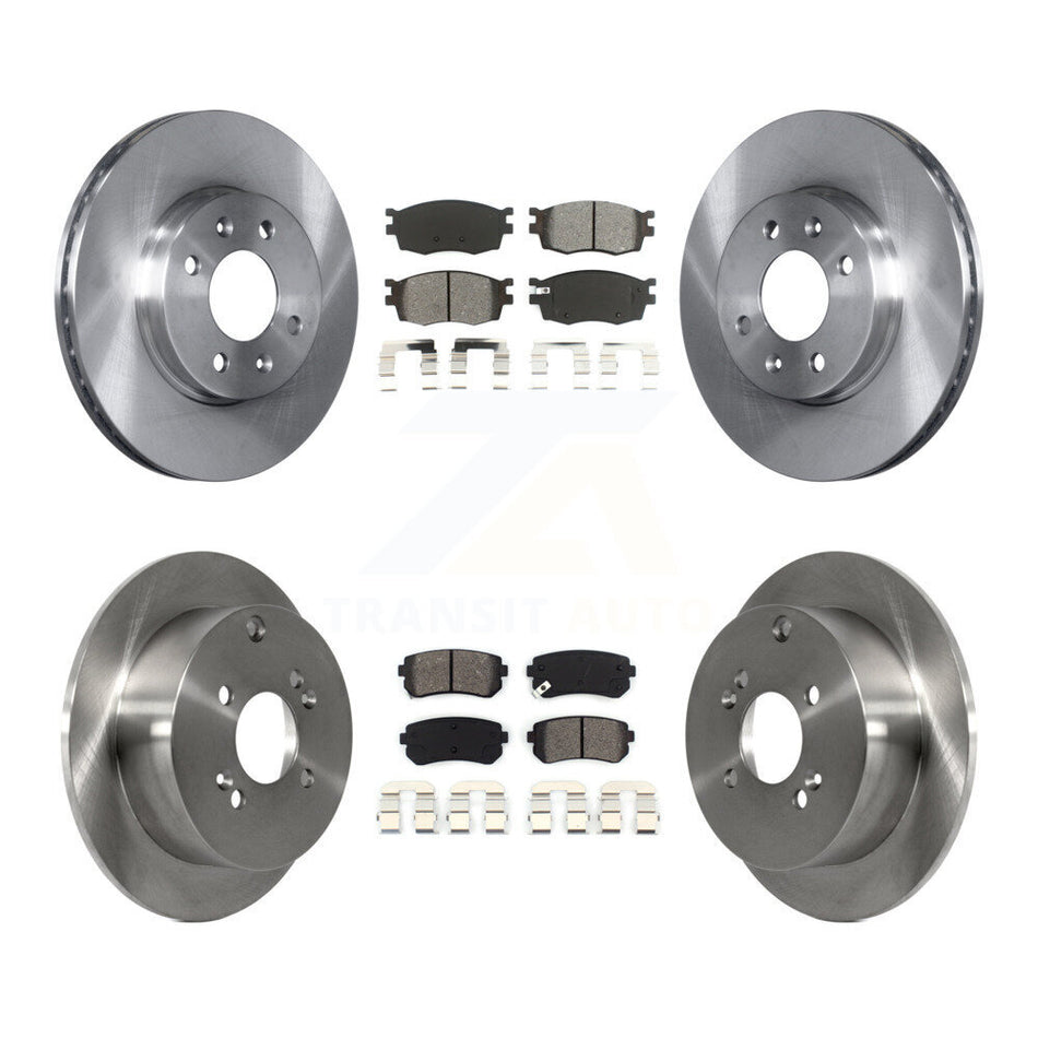 Front Rear Disc Brake Rotors And Semi-Metallic Pads Kit For Hyundai Accent Kia Rio Rio5 K8S-101294