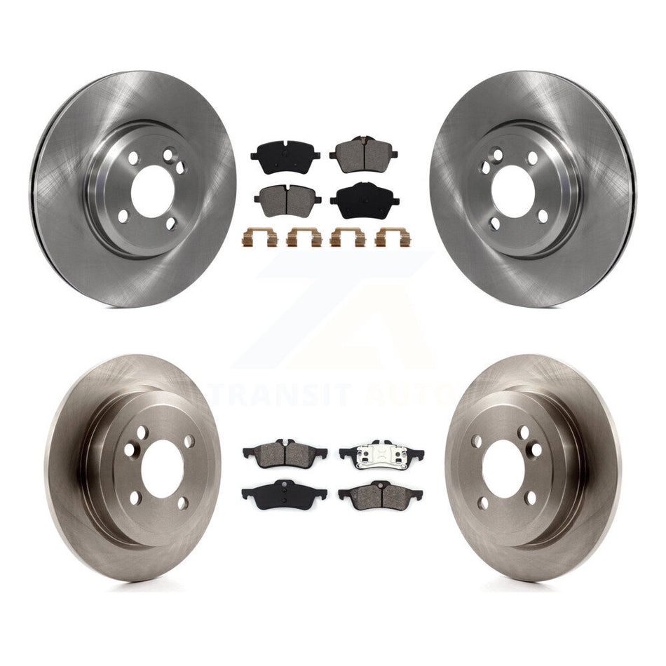 Front Rear Disc Brake Rotors And Semi-Metallic Pads Kit For 2002-2005 Mini Cooper With 294mm Diameter Rotor 4 Lug Wheels K8S-101377