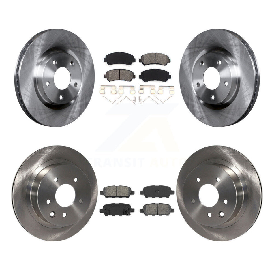 Front Rear Disc Brake Rotors And Semi-Metallic Pads Kit For Nissan Rogue Select K8S-101392