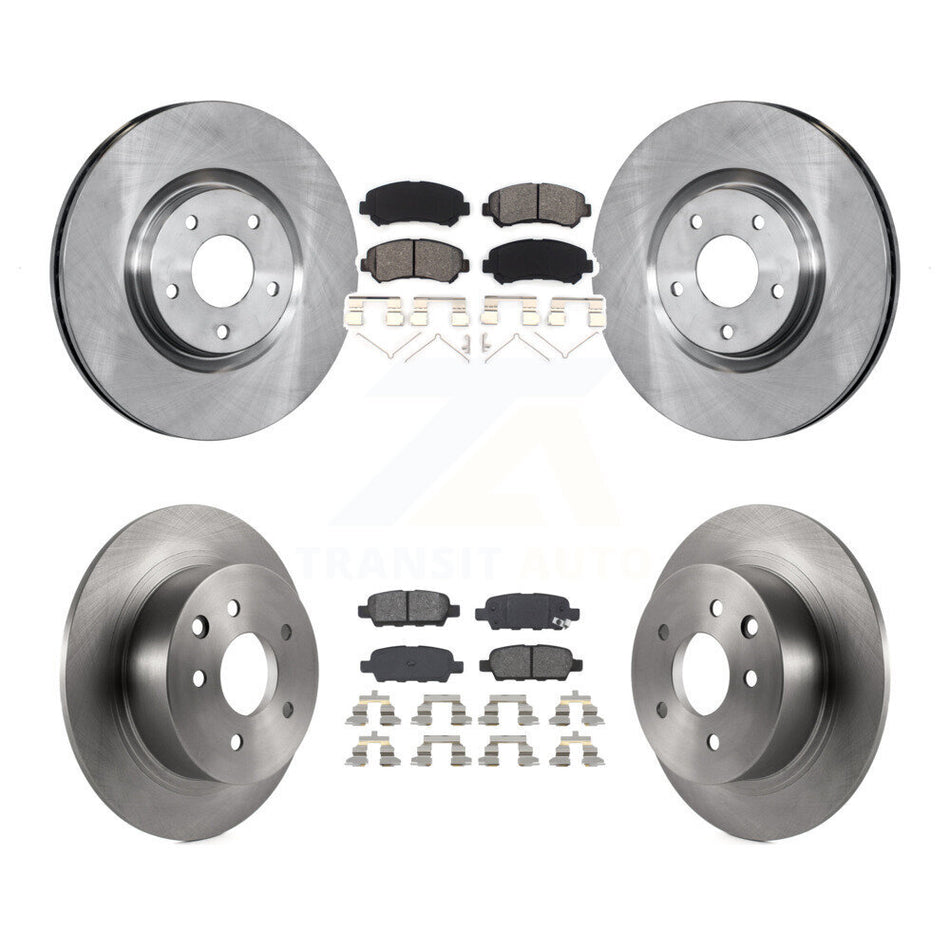 Front Rear Disc Brake Rotors And Semi-Metallic Pads Kit For 2007-2012 Nissan Sentra SE-R Spec V K8S-101394