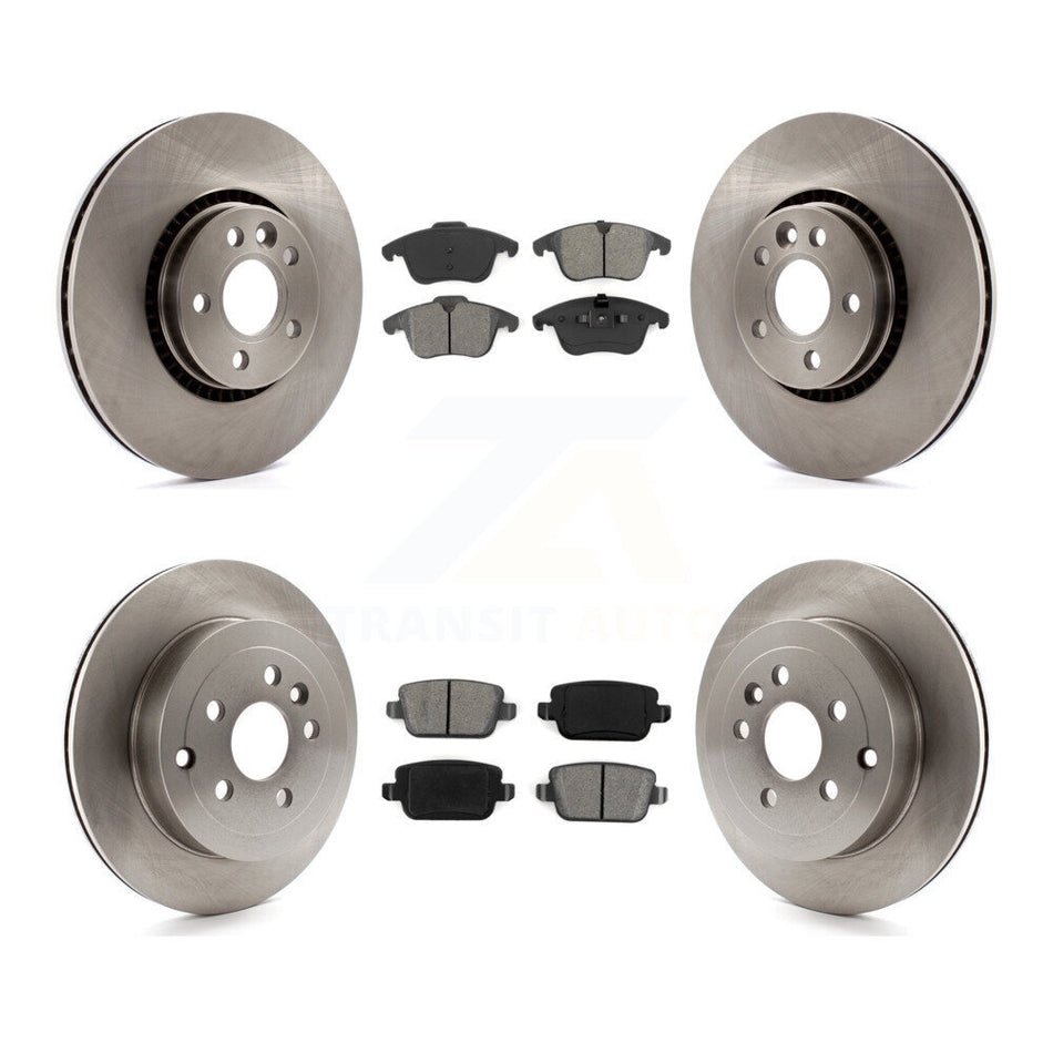 Front Rear Disc Brake Rotors And Semi-Metallic Pads Kit For 2008-2011 Land Rover LR2 K8S-101397