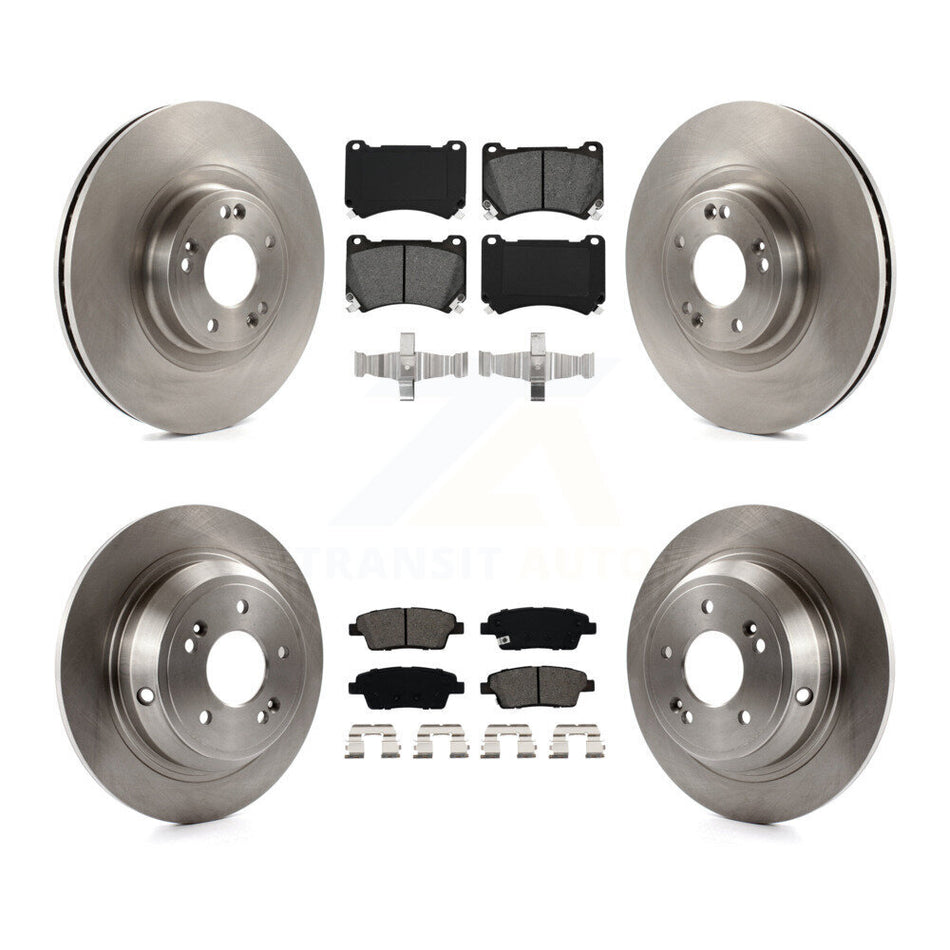 Front Rear Disc Brake Rotors And Semi-Metallic Pads Kit For Hyundai Genesis K8S-101424