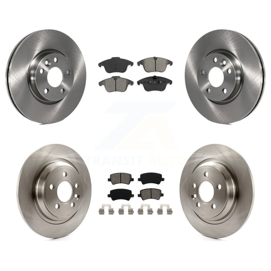 Front Rear Disc Brake Rotors And Semi-Metallic Pads Kit For 2013-2014 Volvo S60 With 300mm Diameter Rotor K8S-101425