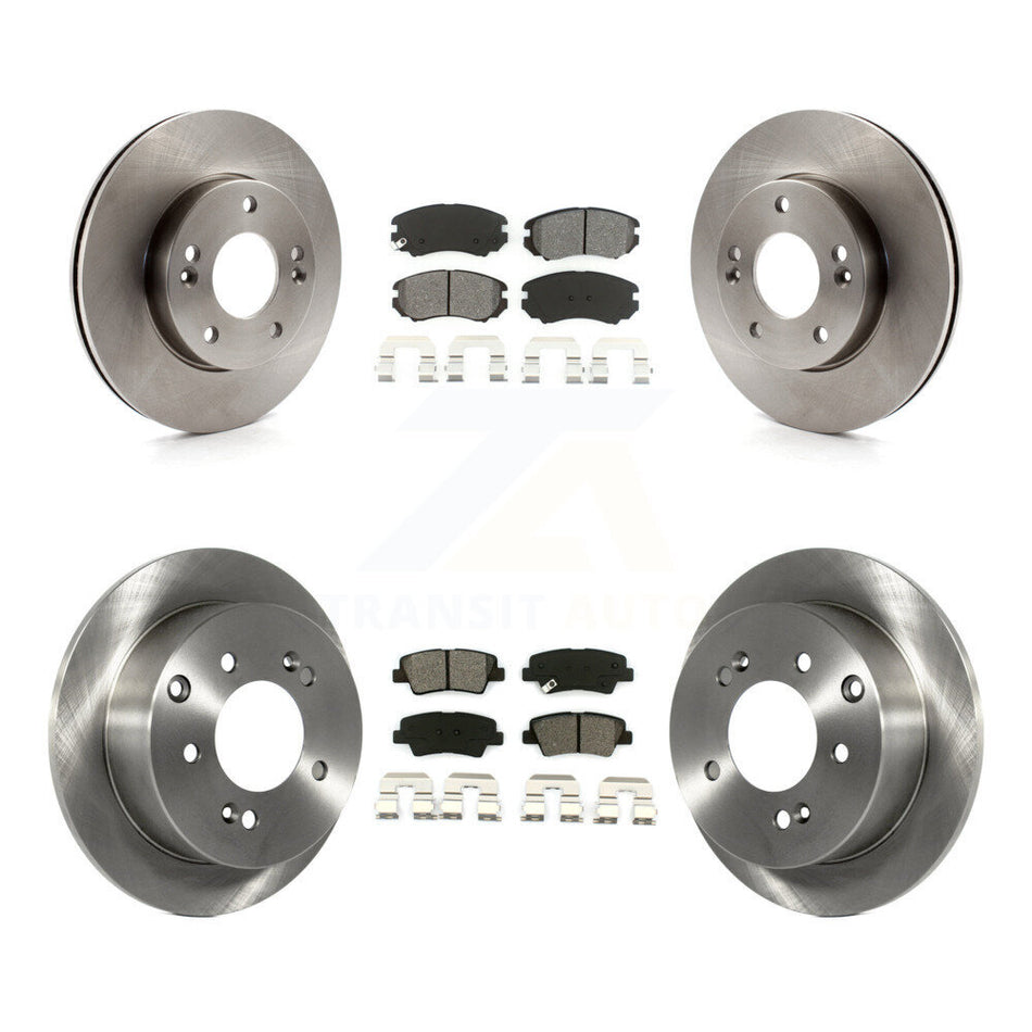 Front Rear Disc Brake Rotors And Semi-Metallic Pads Kit For 2010-2011 Kia Soul 1.6L K8S-101451