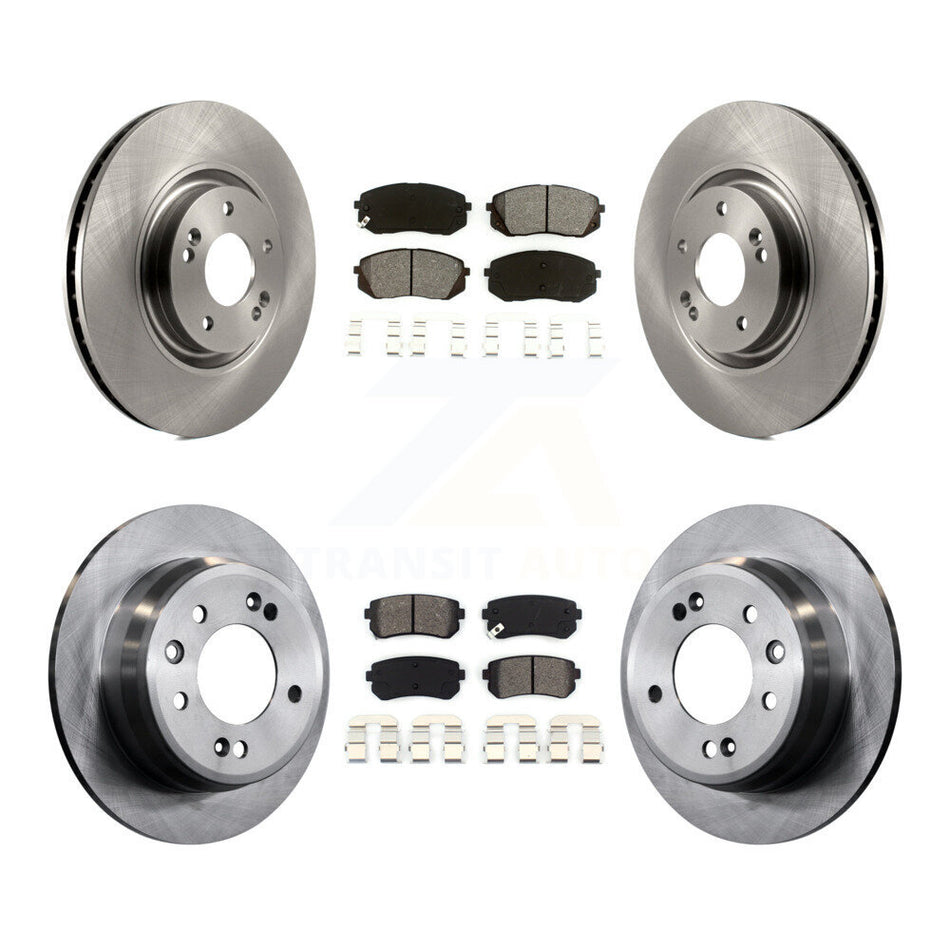 Front Rear Disc Brake Rotors And Semi-Metallic Pads Kit For 2015 Hyundai Tucson FWD with FUEL CELL EV (FCEV) engine K8S-101458