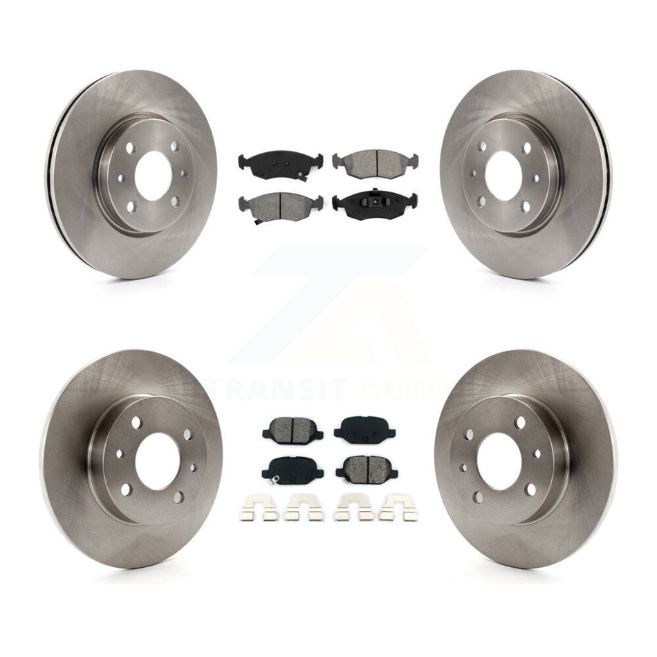 Front Rear Disc Brake Rotors And Semi-Metallic Pads Kit For Fiat 500 K8S-101467