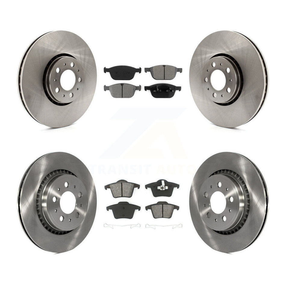 Front Rear Disc Brake Rotors And Semi-Metallic Pads Kit For 2003-2014 Volvo XC90 With 328mm Diameter Rotor K8S-101488