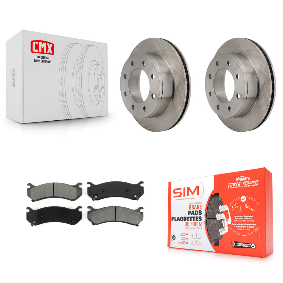 Rear Disc Brake Rotors And Semi-Metallic Pads Kit For Chevrolet Silverado 2500 HD GMC Sierra Hummer H2 1500 Suburban Yukon XL Avalanche Classic K8S-101522