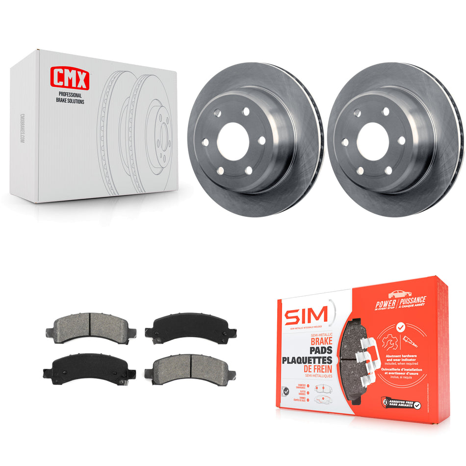 Rear Disc Brake Rotors And Semi-Metallic Pads Kit For Chevrolet Tahoe GMC Suburban 1500 Yukon Avalanche XL Express Cadillac Escalade Savana K8S-101527