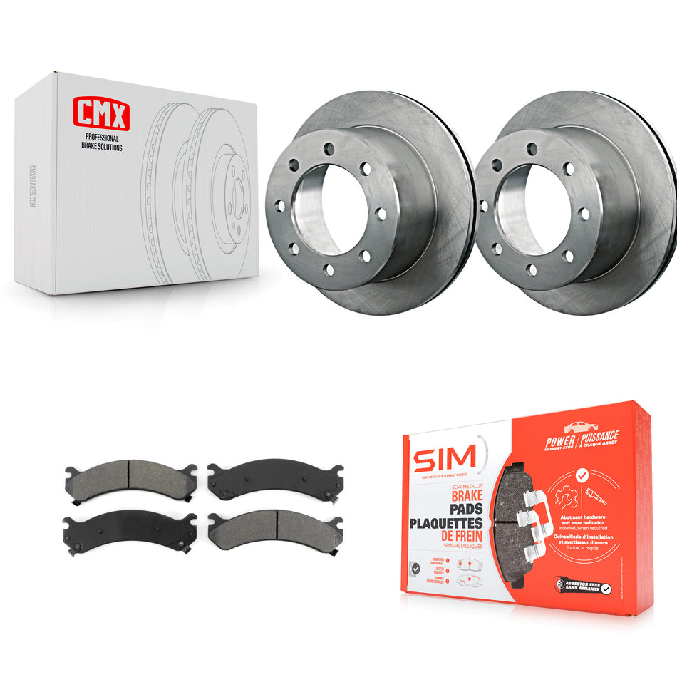 Rear Disc Brake Rotors And Semi-Metallic Pads Kit For Chevrolet Silverado 3500 HD GMC Sierra Classic K8S-101529