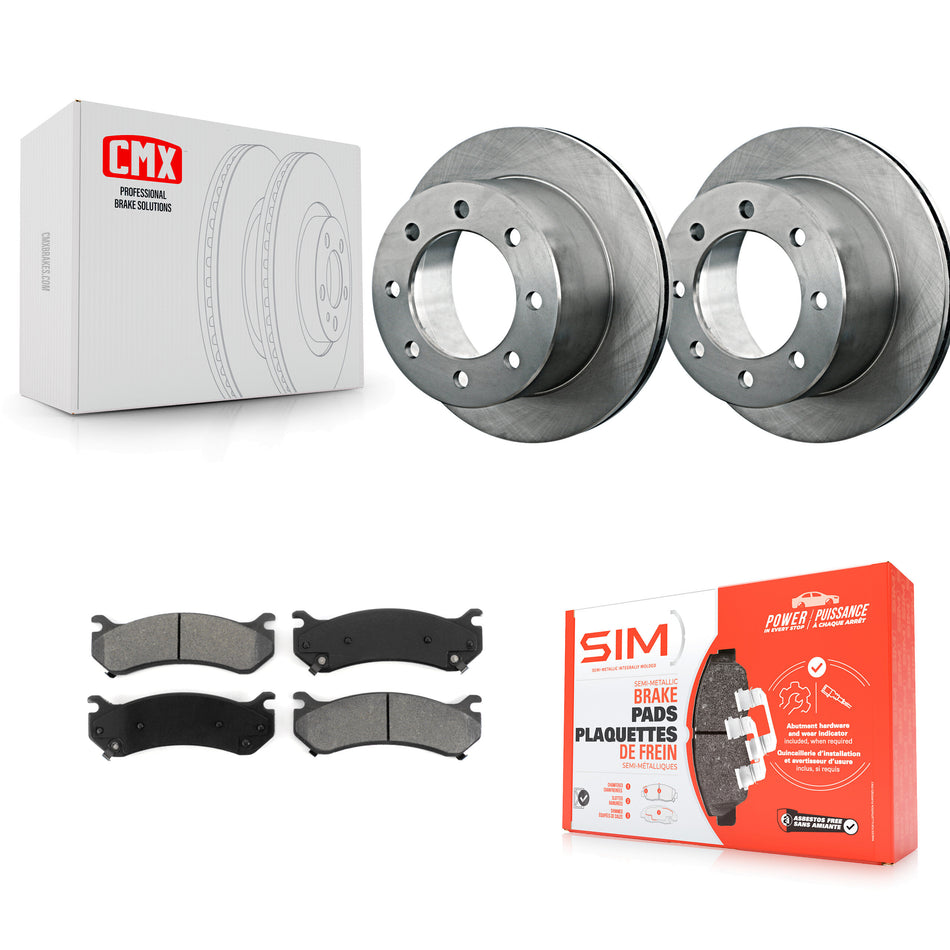 Rear Disc Brake Rotors And Semi-Metallic Pads Kit For 2007 GMC Sierra 3500 Classic With 12000 Lb GVW K8S-101530