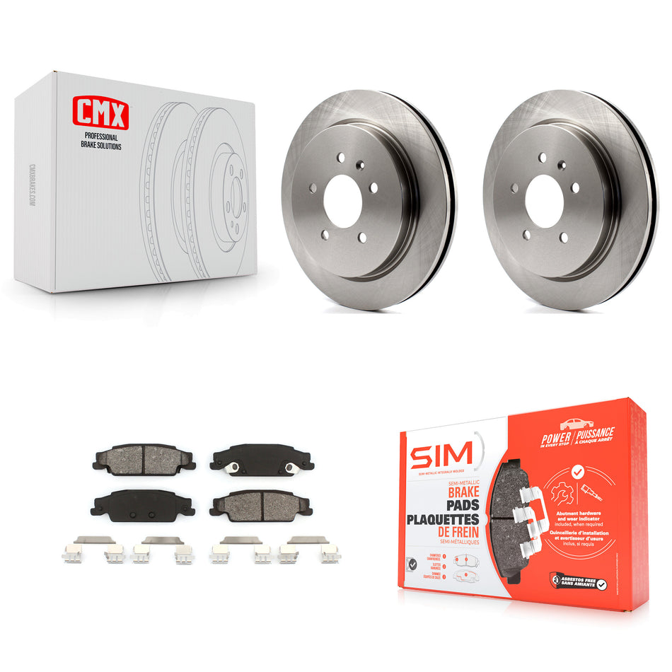 Rear Disc Brake Rotors And Semi-Metallic Pads Kit For Cadillac CTS STS K8S-101536