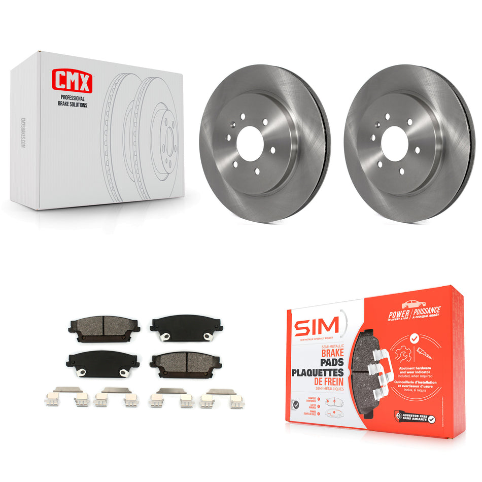 Rear Disc Brake Rotors And Semi-Metallic Pads Kit For Cadillac SRX K8S-101540