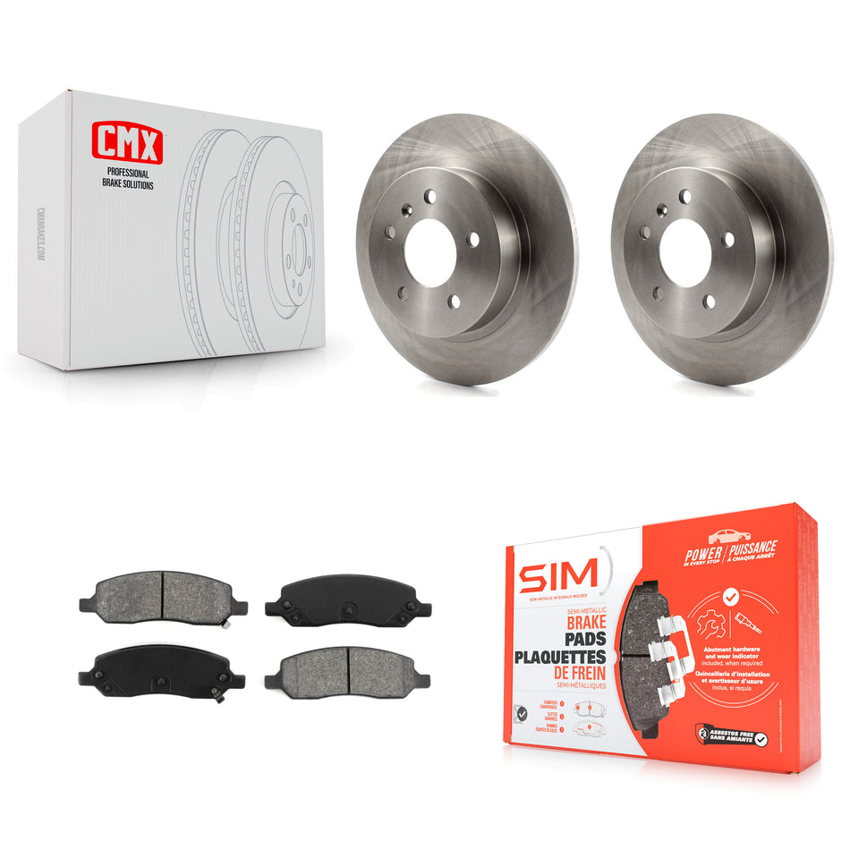 Rear Disc Brake Rotors And Semi-Metallic Pads Kit For 2006-2011 Buick Lucerne Cadillac DTS K8S-101548