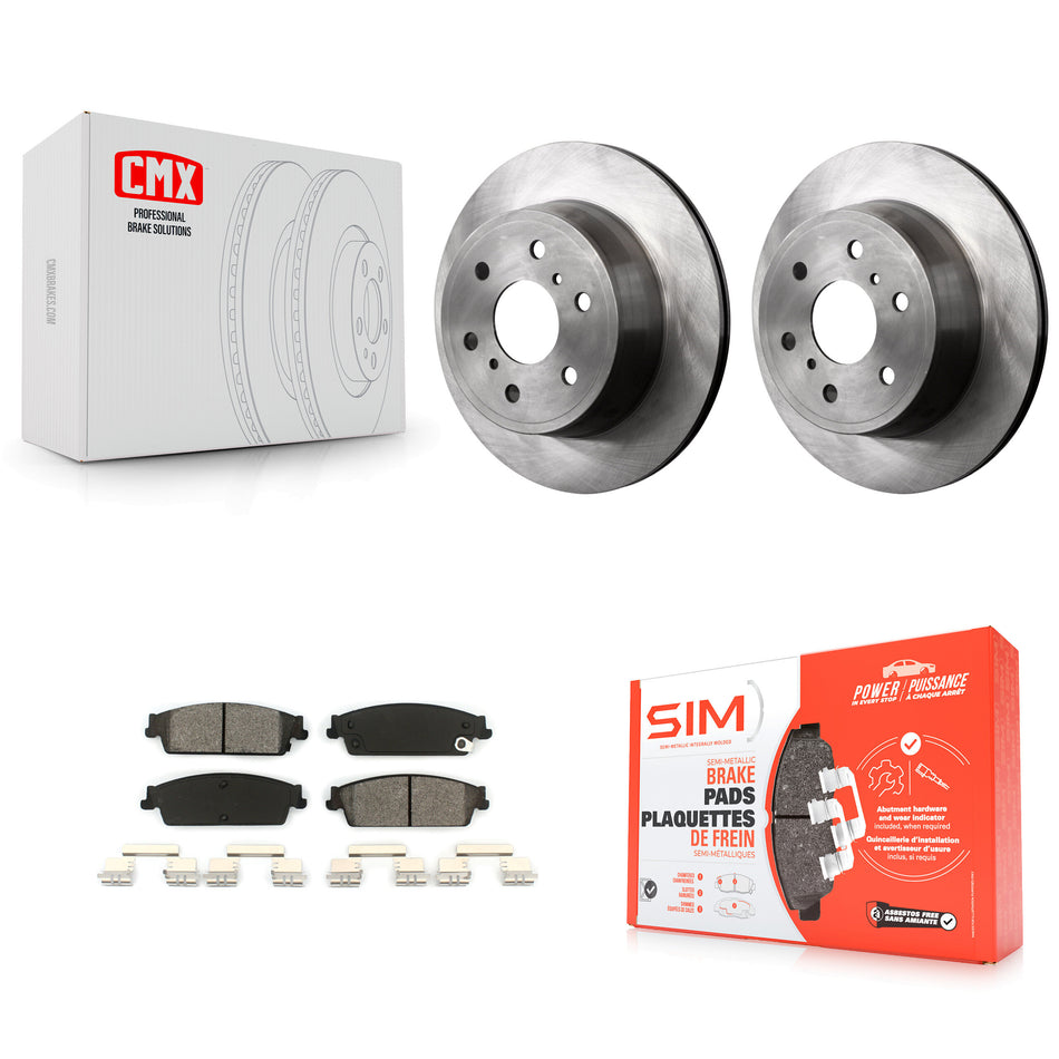Rear Disc Brake Rotors And Semi-Metallic Pads Kit For Chevrolet Silverado 1500 GMC Sierra Tahoe Suburban Yukon Cadillac XL Avalanche Escalade ESV EXT K8S-101551