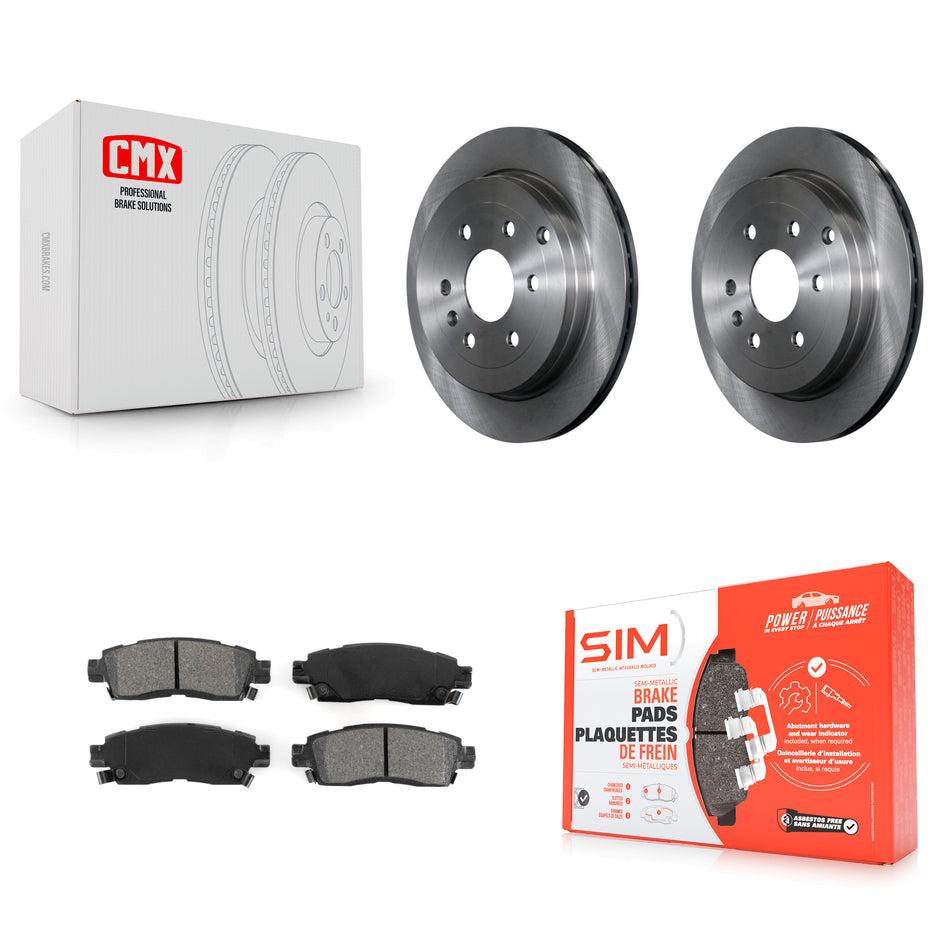 Rear Disc Brake Rotors And Semi-Metallic Pads Kit For Chevrolet Traverse GMC Acadia Buick Enclave Saturn Outlook Limited K8S-101554