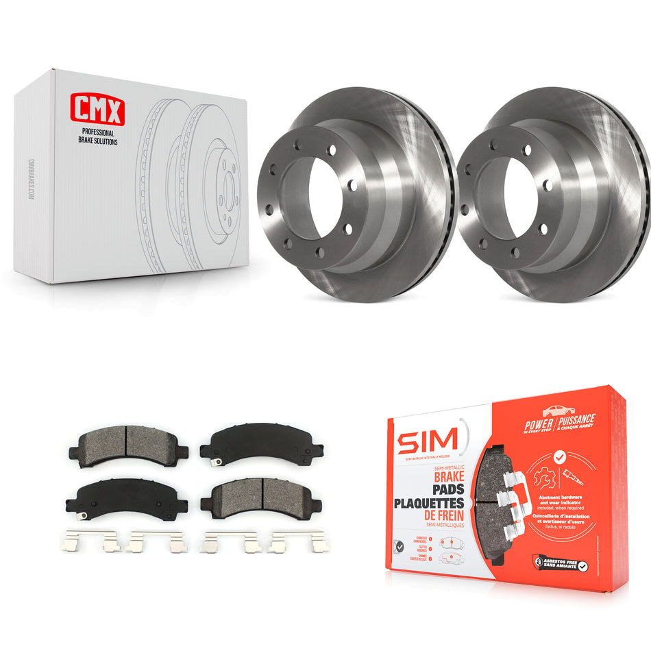 Rear Disc Brake Rotors And Semi-Metallic Pads Kit For Chevrolet Express 4500 K8S-101558