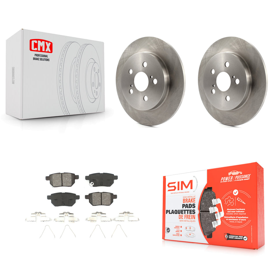 Rear Disc Brake Rotors And Semi-Metallic Pads Kit For Toyota Corolla Prius Matrix Prime Pontiac Vibe Lexus CT200h Plug-In K8S-101559