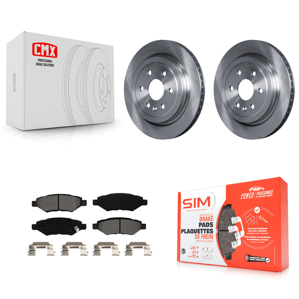 Rear Disc Brake Rotors And Semi-Metallic Pads Kit For Cadillac SRX Saab 9-4X K8S-101569
