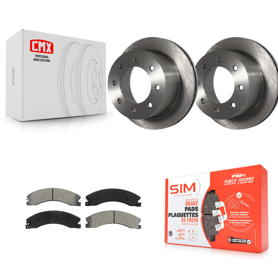 Rear Disc Brake Rotors And Semi-Metallic Pads Kit For 2011-2019 Chevrolet Silverado 3500 HD GMC Sierra With Dual Wheels K8S-101577