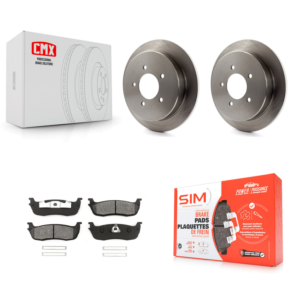 Rear Disc Brake Rotors And Semi-Metallic Pads Kit For Ford F-150 Expedition Lincoln Navigator K8S-101588