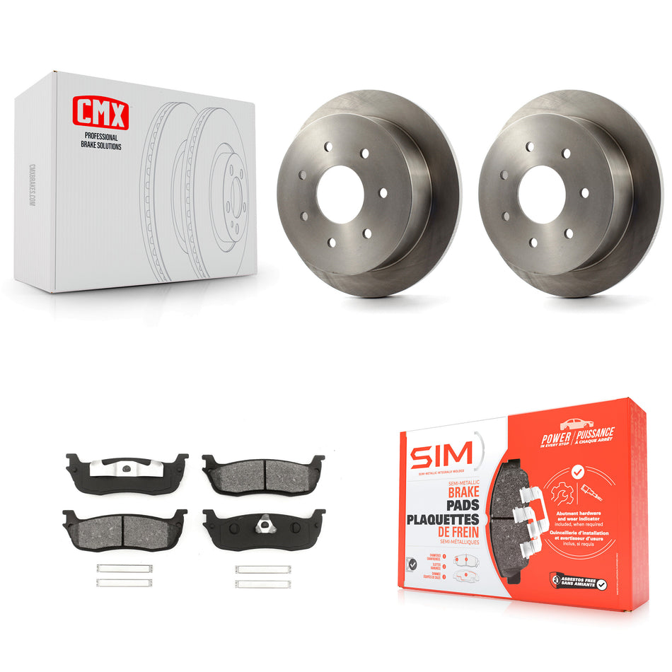 Rear Disc Brake Rotors And Semi-Metallic Pads Kit For Ford F-150 F-250 HD K8S-101589