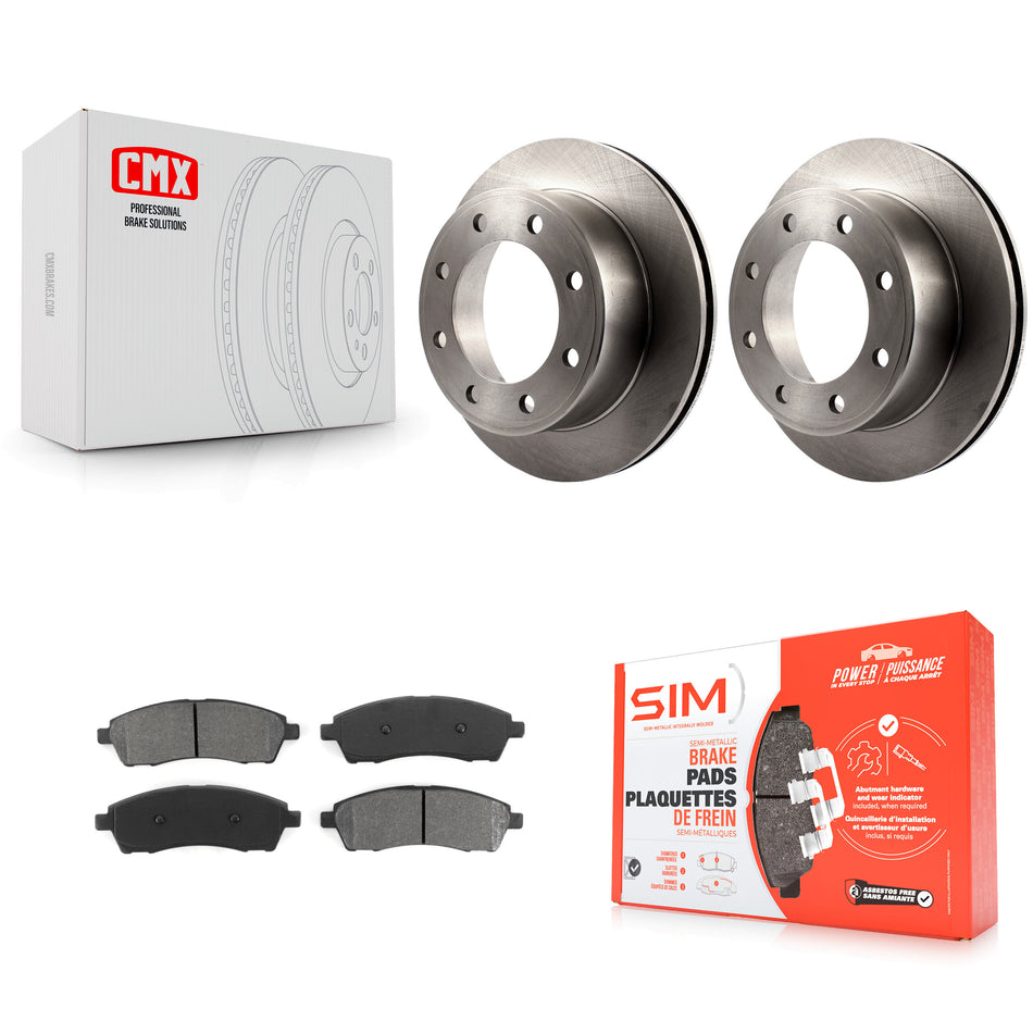 Rear Disc Brake Rotors And Semi-Metallic Pads Kit For Ford F-250 Super Duty F-350 Excursion K8S-101596