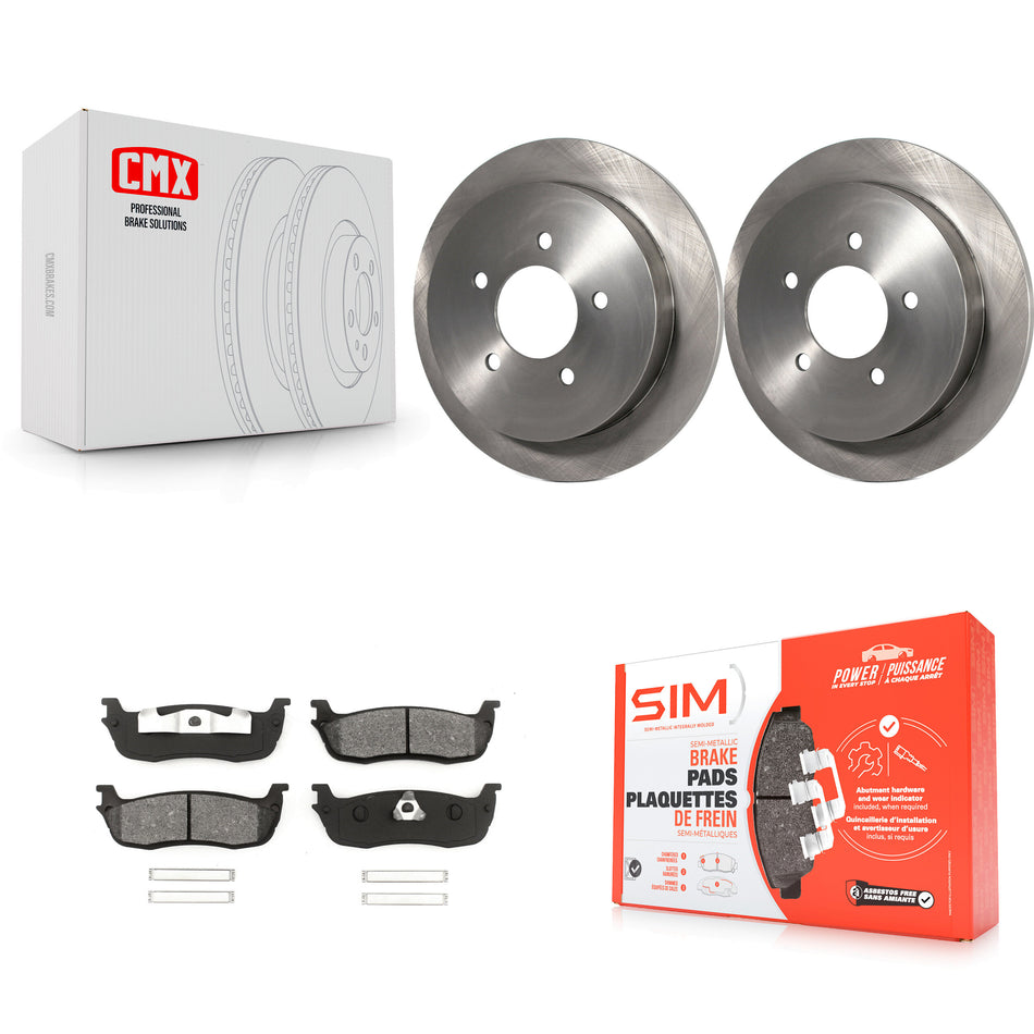 Rear Disc Brake Rotors And Semi-Metallic Pads Kit For Ford F-150 Expedition Lincoln Navigator Heritage Blackwood K8S-101603
