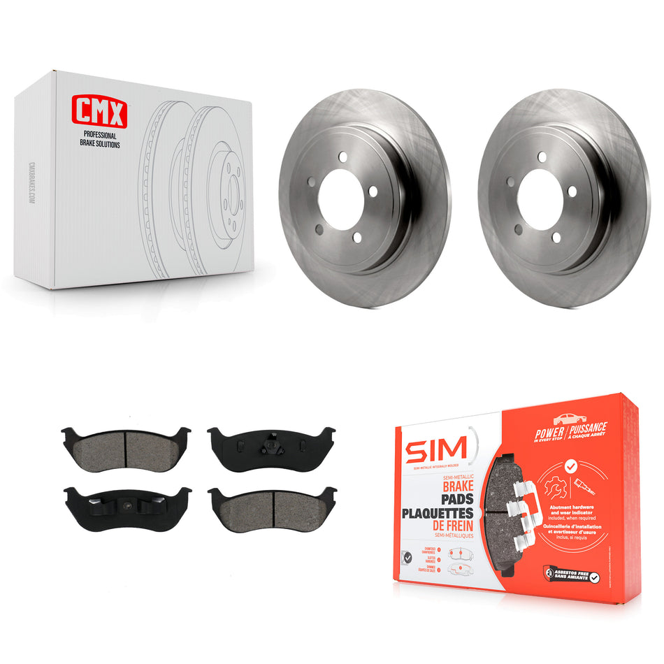 Rear Disc Brake Rotors And Semi-Metallic Pads Kit For Ford Explorer Mercury Mountaineer K8S-101604