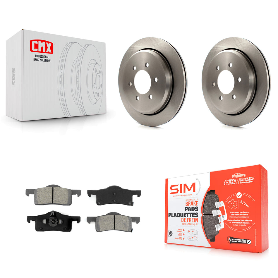 Rear Disc Brake Rotors And Semi-Metallic Pads Kit For 2003-2006 Ford Expedition Lincoln Navigator K8S-101606