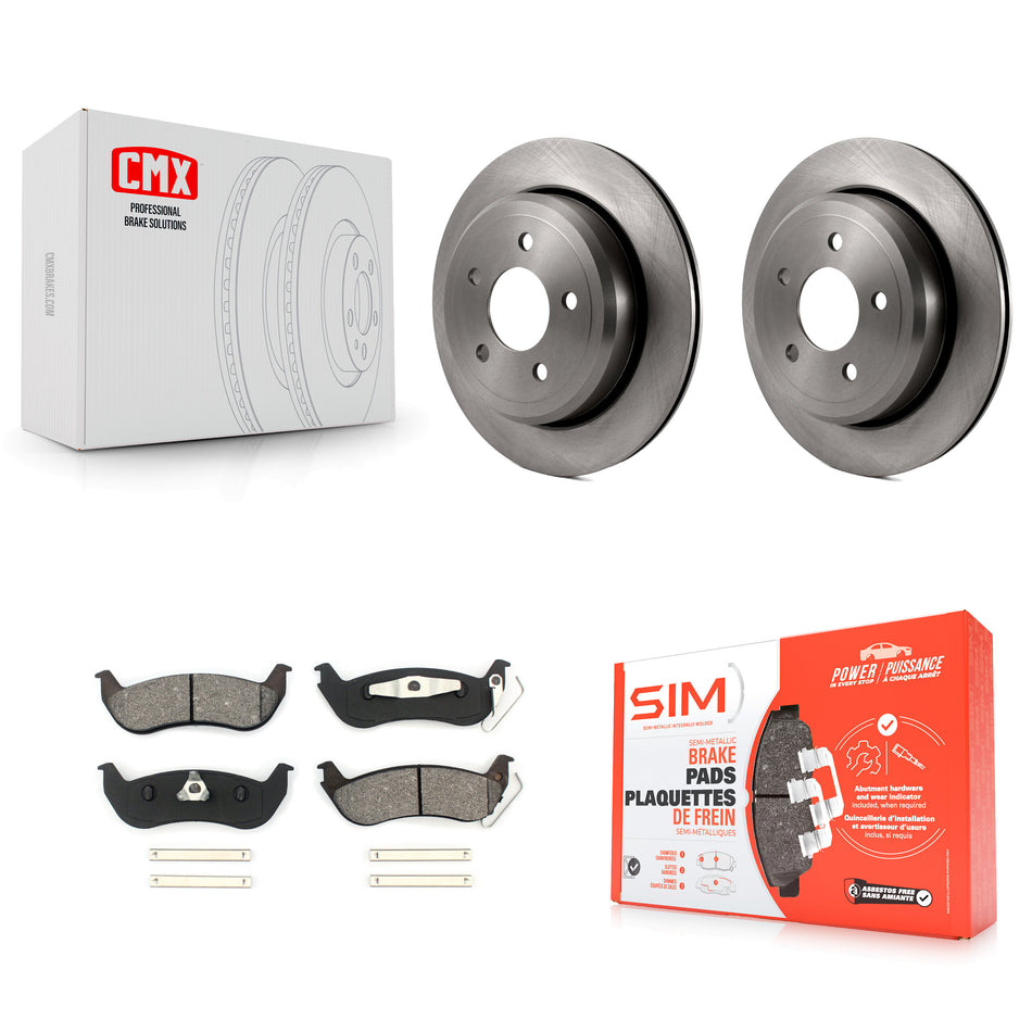 Rear Disc Brake Rotors And Semi-Metallic Pads Kit For Ford Crown Victoria Mercury Grand Marquis Marauder K8S-101610