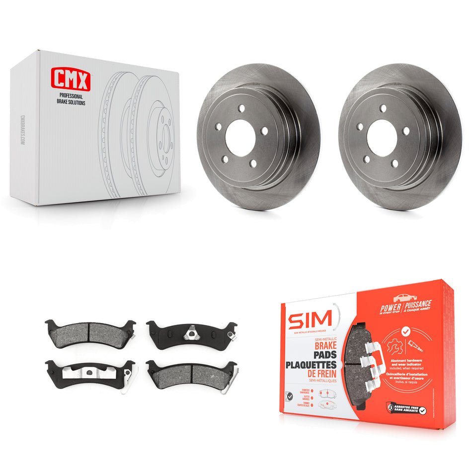 Rear Disc Brake Rotors And Semi-Metallic Pads Kit For Ford Explorer Sport Trac K8S-101611