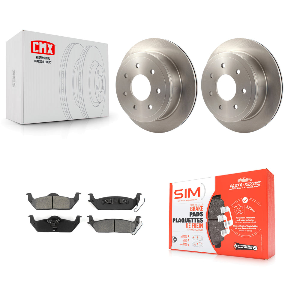 Rear Disc Brake Rotors And Semi-Metallic Pads Kit For Ford F-150 Lincoln Mark LT K8S-101613