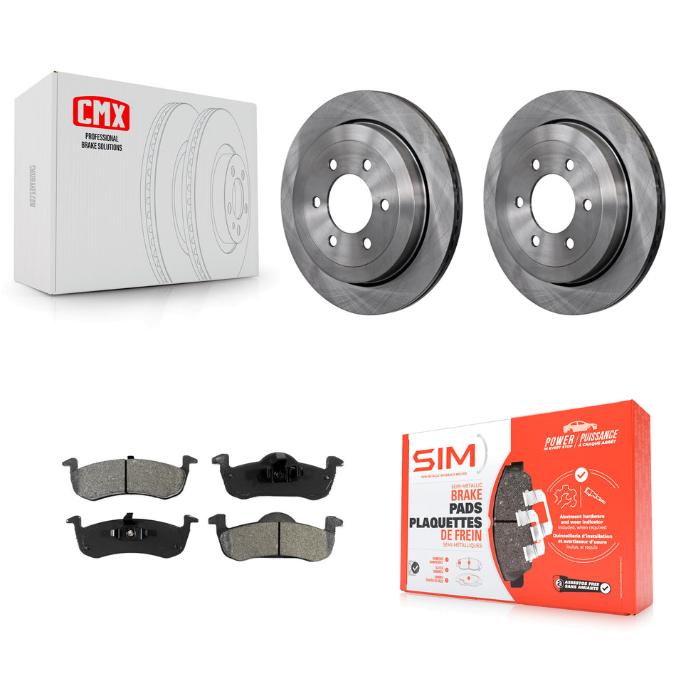 Rear Disc Brake Rotors And Semi-Metallic Pads Kit For 2007-2017 Ford Expedition Lincoln Navigator K8S-101627