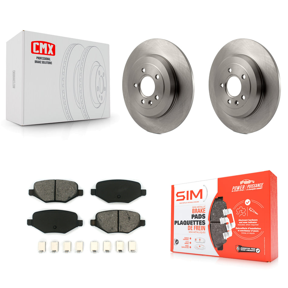 Rear Disc Brake Rotors And Semi-Metallic Pads Kit For Ford Explorer Edge Taurus Flex Lincoln MKX MKS MKT K8S-101632