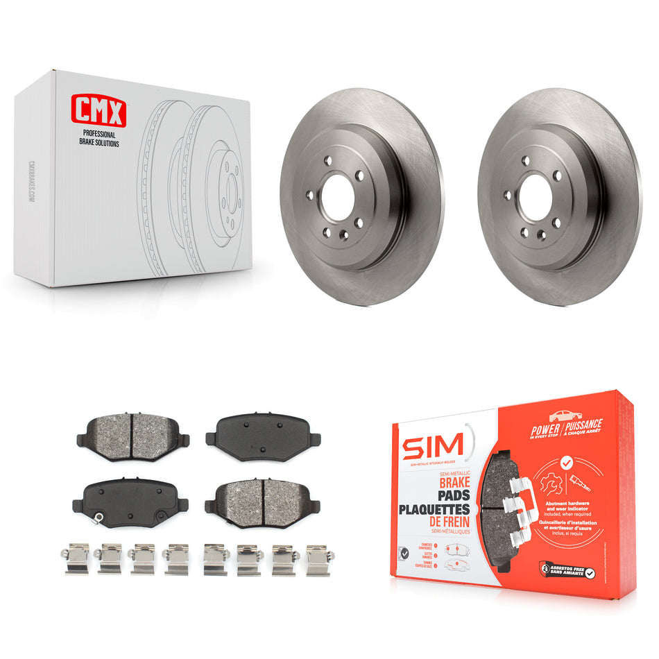 Rear Brake Rotor & Semi-Metallic Pad Kit For 2015 Ford Explorer Without Heavy Duty Brakes K8S-101633